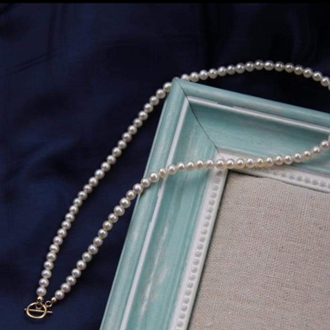 [Thiết Kế] Vòng Cổ HimHip Tinh Thể Ngọc Trai Dáng Ngắn Trẻ Trung 34+5cm