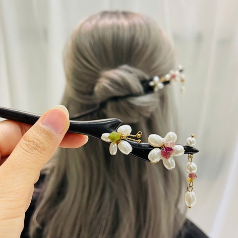 Trâm Cài Tóc HimHip Nhất Điệp Châu Hoa 18cm Kèm Hộp Phụ Kiện Áo Dài