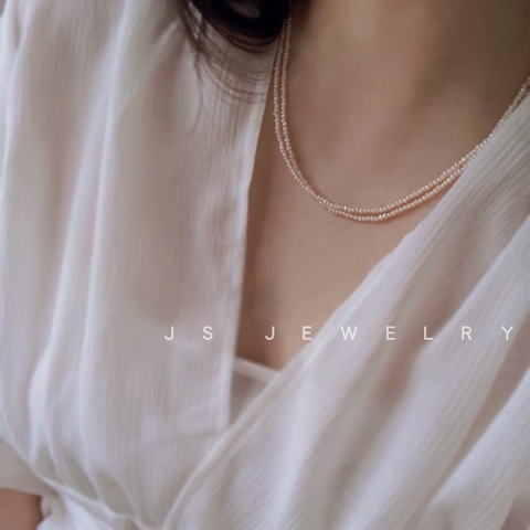 [Thiết kế] Vòng cổ ngọc trai 4mm 4in1 cao cấp 38cm+5cm (Không Kèm Túi Hộp)