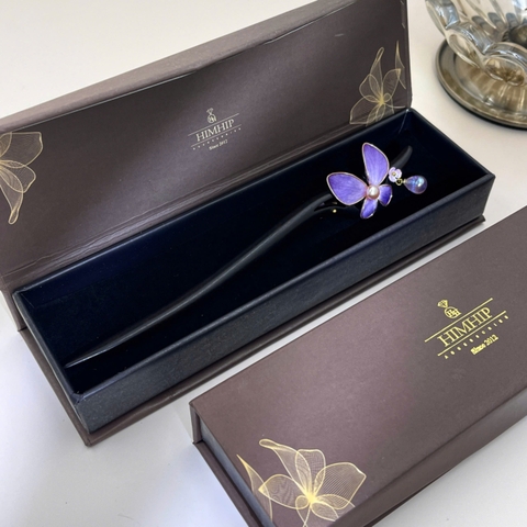 Trâm Cài Tóc HimHip Điệp Tử Ngọc Châu 18cm Kèm Hộp Phụ Kiện Áo Dài