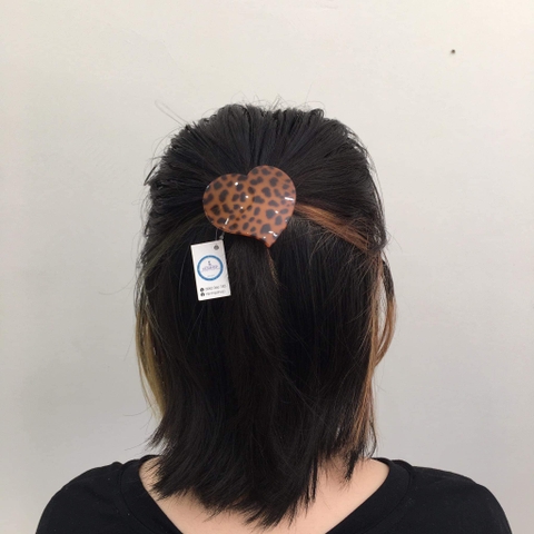 Dây Cột Tóc HimHip Mặt Trái Tim Da Beo Cá Tính 6cm