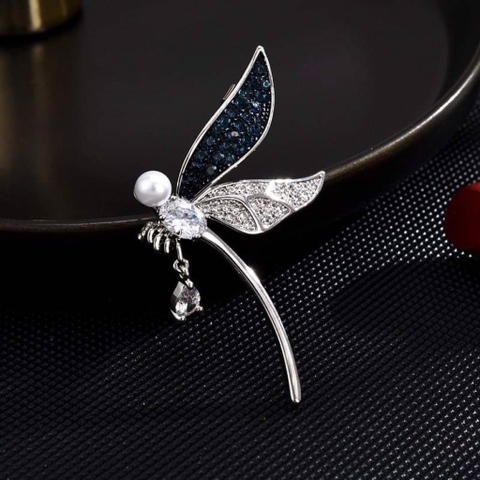 Trâm, Ghim Cài Áo HimHip Chuồn Chuồn Gắn Đá Sang Trọng HKCC Đính Phale 3*5cm