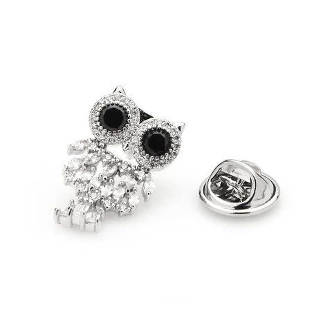 Pin Cài Áo HimHip Nam Nữ Cú Mèo Mắt Đen Đáng Yêu HKCC Đính Phale 1,3*2,1cm