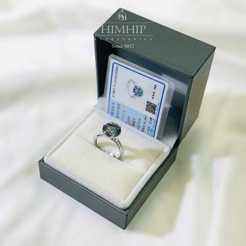 Nhẫn Freesize HimHip Bạc 925 Phối Đá Moissanite