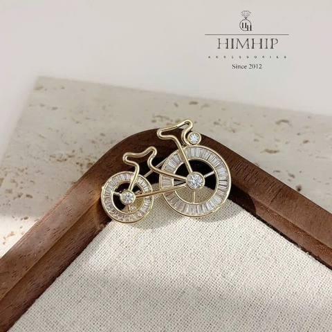 Trâm, Ghim Cài Áo HimHip HKCC Xe Đạp Nhỏ Cổ Điển 3.7x2.7cm