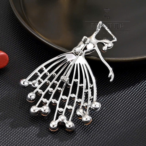 Trâm, Ghim Cài Áo HimHip HKCC Vũ Công Phale Xanh Lấp Lánh 5x7cm