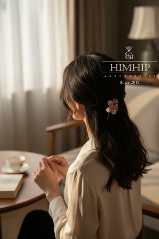 Trâm Cài Tóc HimHip HKCC Bạch Lượng Mẫu Kim Kèm Hộp Phụ Kiện Áo Dài 10*4.3cm