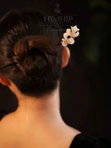 Trâm Cài Tóc HimHip Ngọc Đào Xuân Mộc 20x3cm Kèm Hộp Phụ Kiện Áo Dài
