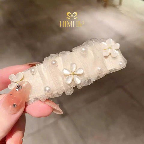 Kẹp Mái Bật HimHip HKCC Vườn Hoa Nhỏ Trong Sương 8x3.5cm