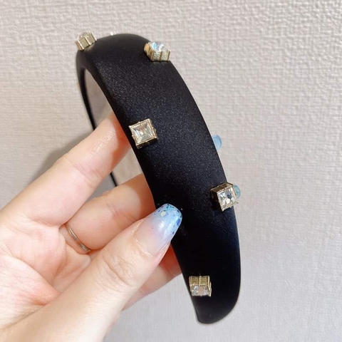 Bờm HimHip Phối Vải Đính Đá Phale Vuông Sang Trọng 3.5cm