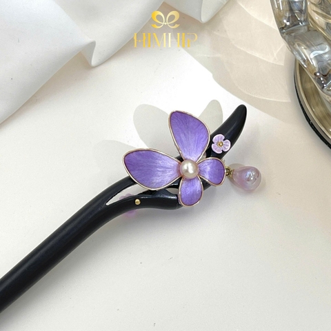 Trâm Cài Tóc HimHip Điệp Tử Ngọc Châu 18cm Kèm Hộp Phụ Kiện Áo Dài
