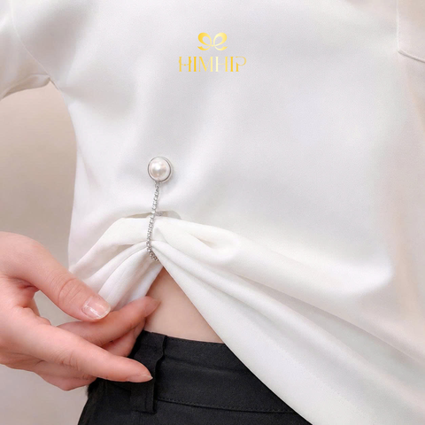 Pin Cài Tự Hít HimHip Nửa Hạt Giả Trai Phối Dây Phale Lấp Lánh 1.2cm