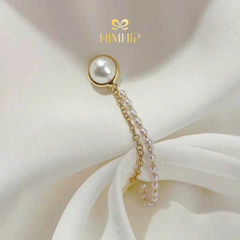 Pin Cài Tự Hít HimHip Nửa Hạt Giả Trai Dây Đôi 2 Kiểu 1.2cm