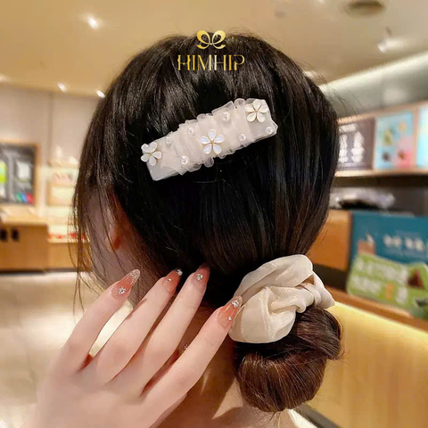 Kẹp Mái Bật HimHip HKCC Vườn Hoa Nhỏ Trong Sương 8x3.5cm