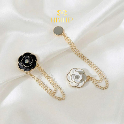 Pin Cài Tự Hít HimHip HKCC Hoa Trà Nhỏ Phối Nụ Phae 2.3+5.5cm