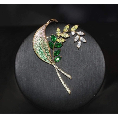 Trâm, Ghim Cài Áo HimHip Bông Lúa Thanh Lịch HKCC Đính Phale 4*6cm