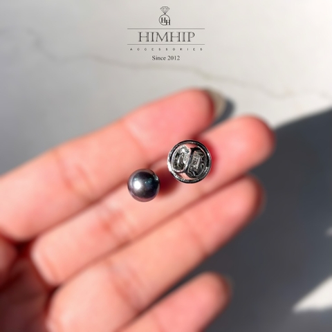 [Thiết kế] Pin Cài Áo HimHip HKCC Mix Trai Thật Đen 0.8x1.6cm (Màu kim loại ngẫu nhiên) HPBD