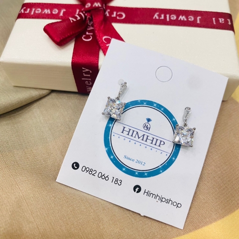 Khuyên Tai Hợp Kim Cao Cấp Dáng Thả Mix Phale Vuông Thanh Lịch 0.6*1.2cm