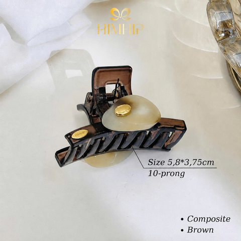 Kẹp Càng Cua HimHip Composite Gắn Charm Hạt Đậu 10 Răng 5.8x3.75cm