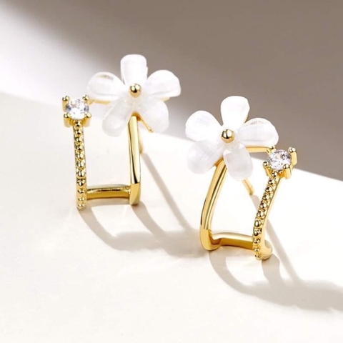 Khuyên Tai Nụ HimHip Chữ H Thanh Lịch HKCC Đính Phale 1x1cm - Vàng