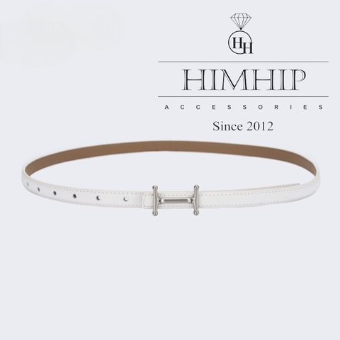 Dây Lưng HimHip Da Thật Luồn Trong Mặt Chữ H Trẻ Trung 1.5x106cm
