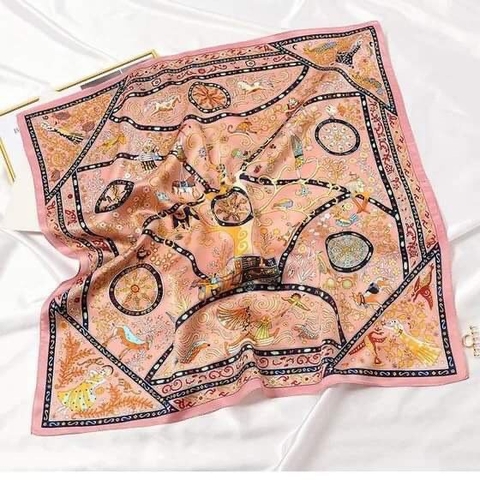 Set Quà HimHip Khăn Lụa Cao Cấp 65x65cm & Cài Áo Kèm Túi Hộp Thiệp - 127