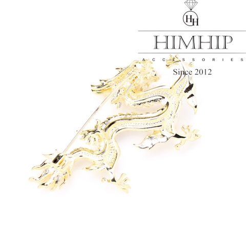 Trâm, Ghim Cài Áo HimHip Rồng Bay Sang Trọng HKCC Đính Phale 3,4*6cm