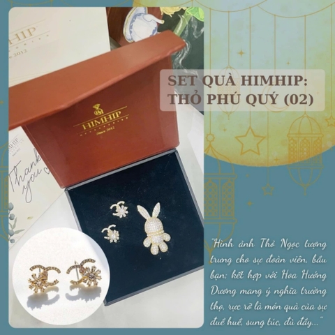 Set Quà Trung Thu HimHip [Thỏ Phú Quý 02] Cài Áo Kèm Túi Hộp Thiệp - 631