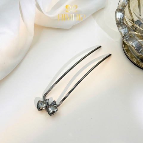 Trâm Cài Tóc HimHip HKCC Nơ Phale Lấp Lánh 12.5x2.5cm Kèm Hộp Phụ Kiện Áo Dài