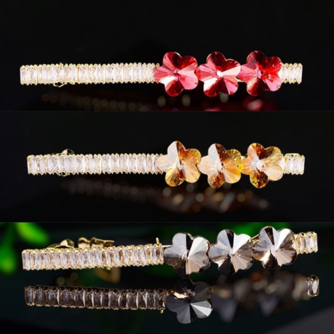 Kẹp Bấm HimHip HKCC Đính Phale Ba Hoa Sang Trọng 0.5x6cm