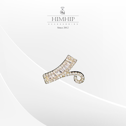 Pin Cài Áo HimHip Chữ V Cách Điệu Sang Trọng HKCC Đính Phale 1,3*1,7cm