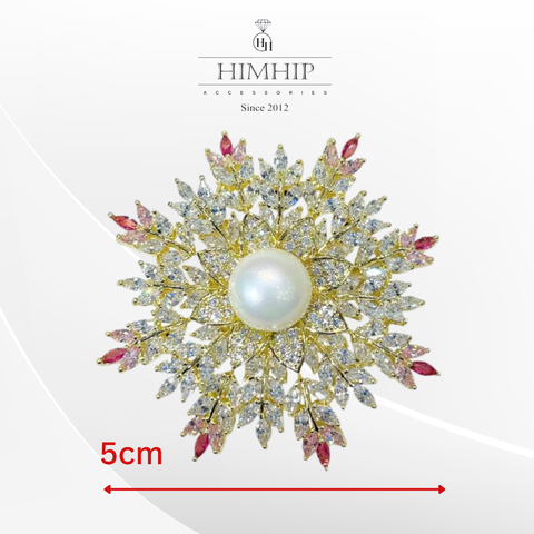 [Noel] Trâm, Ghim Cài Áo HimHip Hoa Tuyết Sang Trọng HKCC Mix Trai 5*5cm