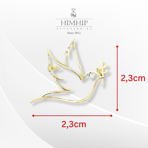 Trâm, Ghim Cài Áo HimHip Chim Én Đưa Chồi Non May Mắn HKCC 3,6*3,6cm