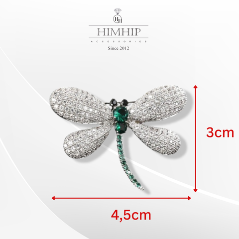 Trâm, Ghim Cài Áo HimHip Chuồn Chuồn Đuôi Xanh Sang Trọng HKCC Đính Phale 3*4,5cm Phụ Kiện Áo Dài