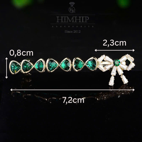 Kẹp Bấm HimHip HKCC Kết Nơ Phale Lấp Lánh 7.2x1.7cm