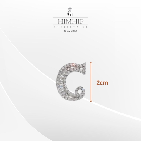 Pin Cài Áo HimHip Chữ C Sang Trọng HKCC Đính Phale 2cm