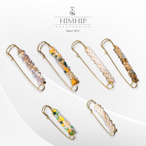 Trâm, Ghim Cài Kim Băng HimHip Kết Đá Nhỏ Sang Trọng HKCC Đính Hạt Cườm 5.5-7.5cm