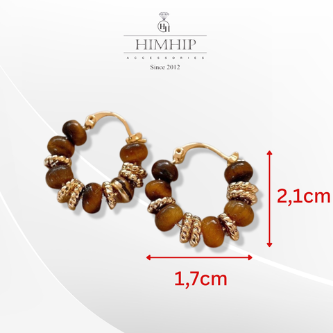 Khuyên Tai Ngắn HimHip Vòng Chuỗi Đá Sang Trọng HKCC 1.7x2.1 cm