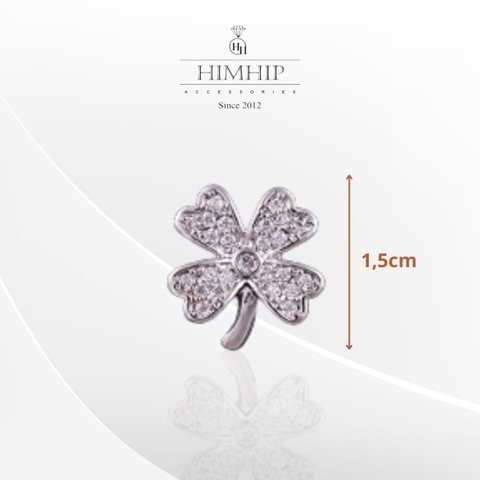 Pin Cài Áo HimHip Cỏ 4 Lá Mini May Mắn HKCC Đính Phale 1.5cm