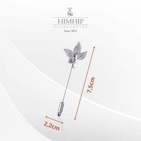 Trâm, Ghim Cài Xiên HimHip Lá Phong Sang Trọng HKCC Đính Phale 2.2x5-7.5cm