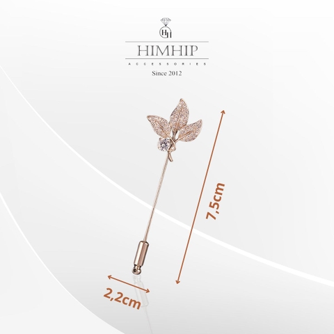 Trâm, Ghim Cài Xiên HimHip Lá Phong Sang Trọng HKCC Đính Phale 2.2x5-7.5cm