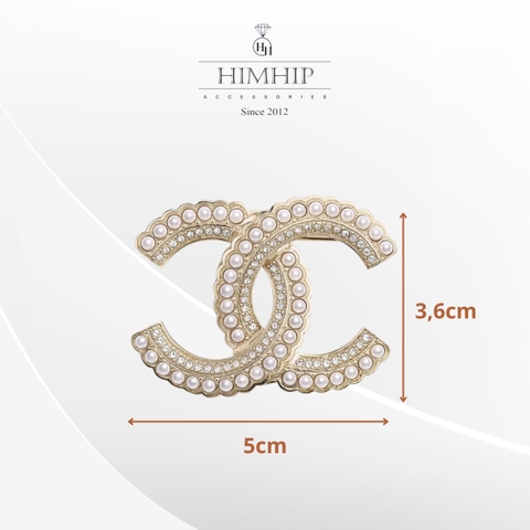 Trâm, Ghim Cài Áo HimHip Chữ X Trai Trắng  Sang Trọng HKCC Đính Phale 3.6x5cm