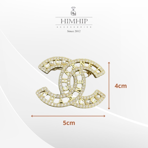 Trâm, Ghim Cài Áo HimHip Chữ X Vàng Lồng Chữ Sang Trọng HKCC Mix Trai 4x5cm