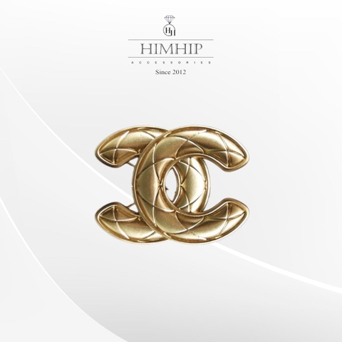 Trâm, Ghim Cài Áo HimHip Chữ X Vàng Trơn Hoạ Tiết Caro Thanh Lịch HKCC 4cm