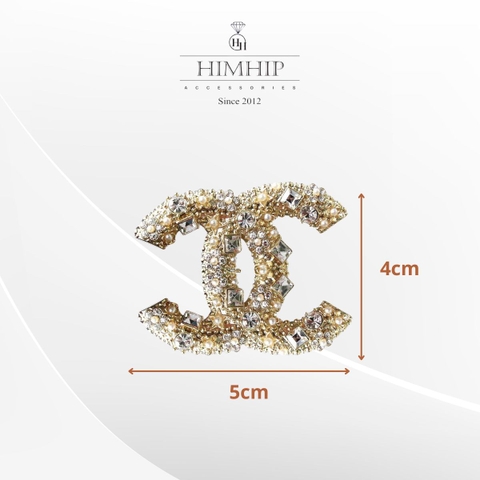 Trâm, Ghim Cài Áo HimHip Chữ X Châu Báu Sang Trọng HKCC Đính Phale 4x5cm