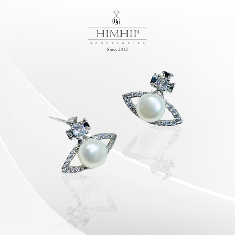 Khuyên Tai Nụ HimHip Hành Tinh Phale Đính Trai Thật Sang Trọng 1.5x2cm