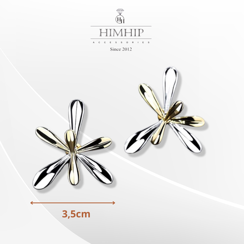 Khuyên Tai Nụ HimHip Hoa 7 Cánh Thanh Lịch HKCC 3.5x3.5cm