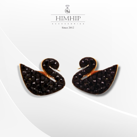 Khuyên Tai Nụ HimHip Thiên Nga Đen Sang Trọng Titan 1x1.2cm