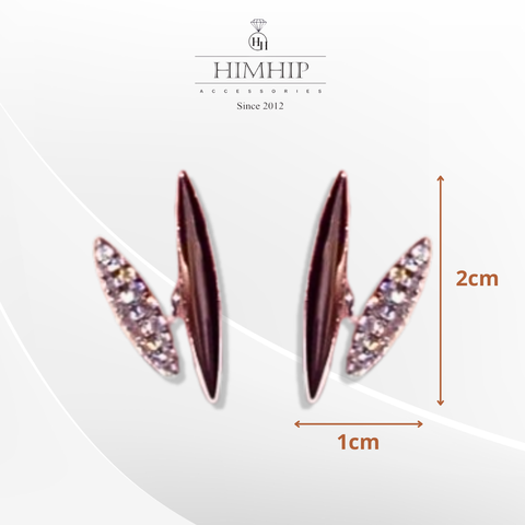 Khuyên Tai Nụ HimHip Mặt Hình Thoi Sang Trọng HKCC Đính Phale 2x1cm