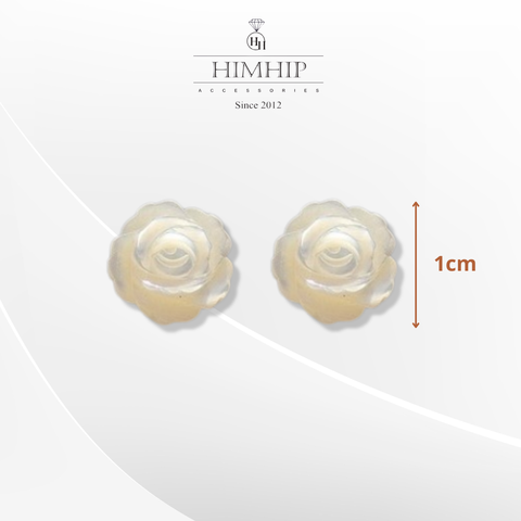 Khuyên Tai Nụ HimHip Hoa Hồng Thanh Lịch HKCC Phối Khảm Trai HPBD